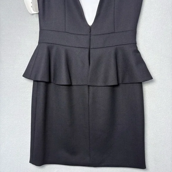 Alice + Olivia Sleeveless Peplum Dress Small  Black Wool Lined Wedding Party NWT - Picture 8 of 15